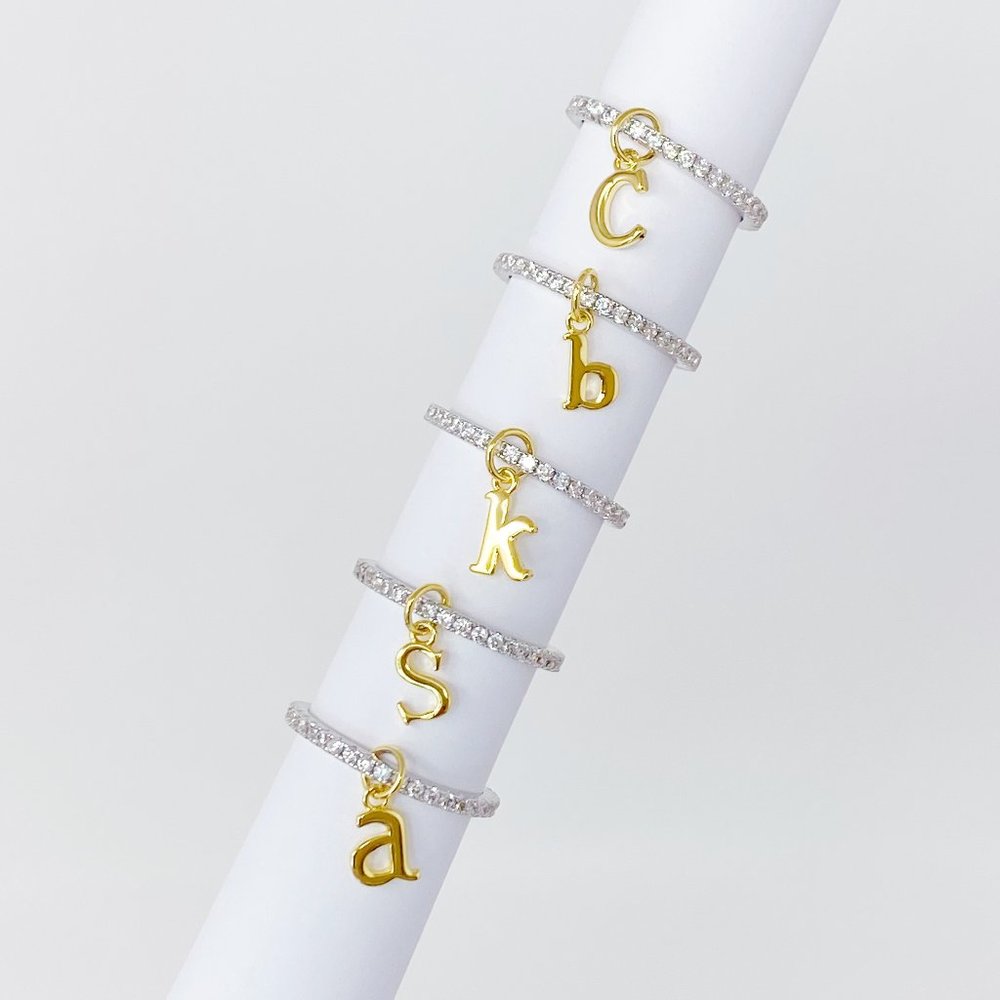 Dangle Initial Ring - Picture 2 of 5